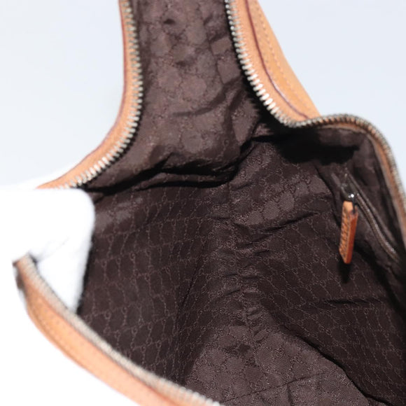 GUCCI Hand Bag Leather Outlet Brown Silver Auth ep12410