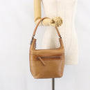 GUCCI Hand Bag Leather Outlet Brown Silver Auth ep12410-23