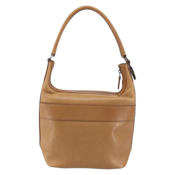 GUCCI Hand Bag Leather Outlet Brown Silver Auth ep12410