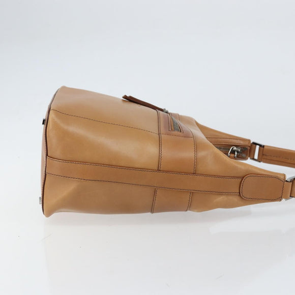 GUCCI Hand Bag Leather Outlet Brown Silver Auth ep12410