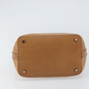 GUCCI Hand Bag Leather Outlet Brown Silver Auth ep12410-9