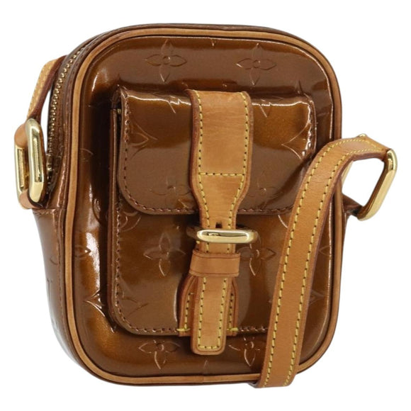 LOUIS VUITTON Monogram Vernis Christie PM Bag Bronze M91111 Auth ep12411