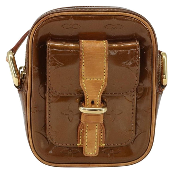 LOUIS VUITTON Monogram Vernis Christie PM Bag Bronze M91111 Auth ep12411