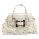 GUCCI Hand Bag Leather White Gold 189883 Auth ep12414-2