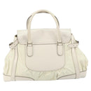 GUCCI Hand Bag Leather White Gold 189883 Auth ep12414-3