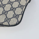 GUCCI GG Supreme Sherry Line Bag PVC Navy Gold Red 904 02 047 Auth ep12415-8