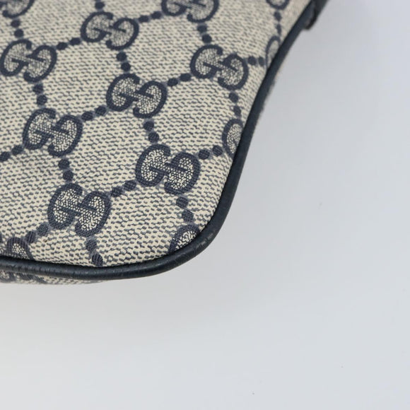 GUCCI GG Supreme Sherry Line Bag PVC Navy Gold Red 904 02 047 Auth ep12415