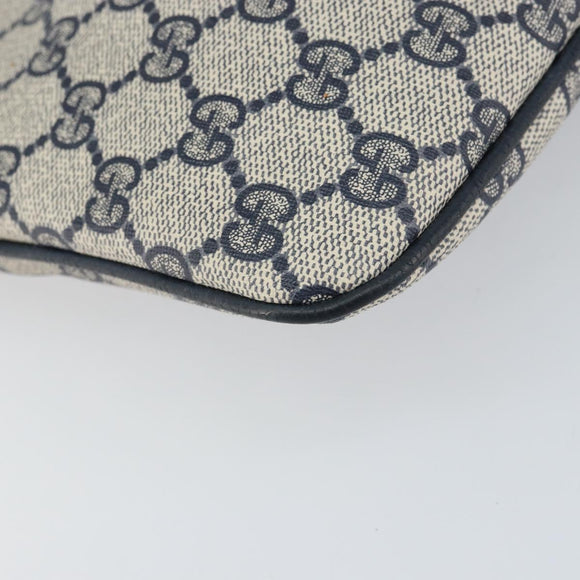 GUCCI GG Supreme Sherry Line Bag PVC Navy Gold Red 904 02 047 Auth ep12415