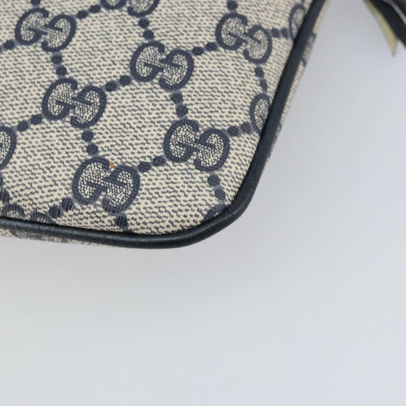 GUCCI GG Supreme Sherry Line Bag PVC Navy Gold Red 904 02 047 Auth ep12415