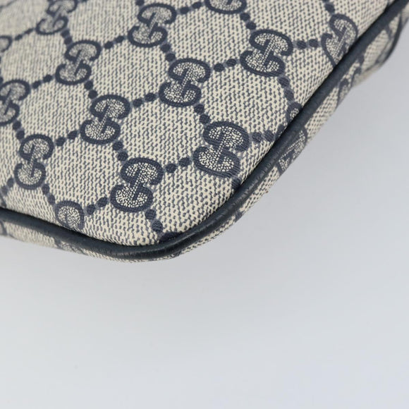 GUCCI GG Supreme Sherry Line Bag PVC Navy Gold Red 904 02 047 Auth ep12415