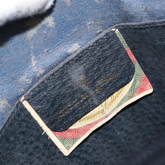 GUCCI GG Supreme Sherry Line Bag PVC Navy Gold Red 904 02 047 Auth ep12415