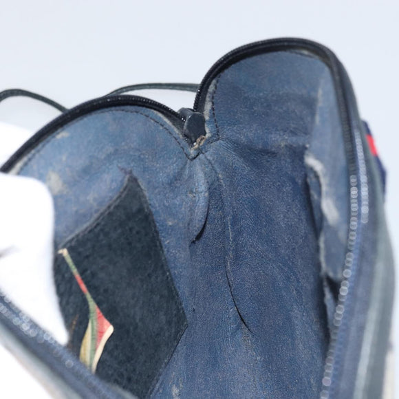 GUCCI GG Supreme Sherry Line Bag PVC Navy Gold Red 904 02 047 Auth ep12415