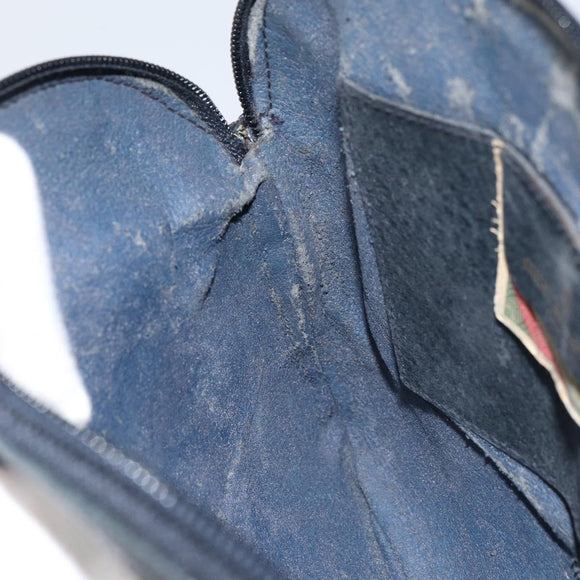 GUCCI GG Supreme Sherry Line Bag PVC Navy Gold Red 904 02 047 Auth ep12415