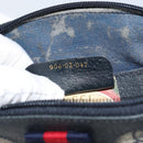 GUCCI GG Supreme Sherry Line Bag PVC Navy Gold Red 904 02 047 Auth ep12415-12