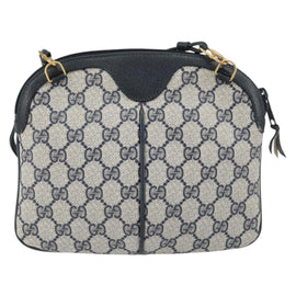 GUCCI GG Supreme Sherry Line Bag PVC Navy Gold Red 904 02 047 Auth ep12415 - 0