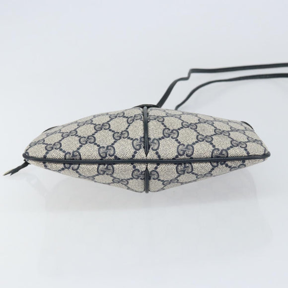 GUCCI GG Supreme Sherry Line Bag PVC Navy Gold Red 904 02 047 Auth ep12415