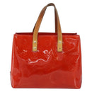 LOUIS VUITTON Monogram Vernis Reade PM Hand Bag Red Rouge M91088 LV Auth ep12416-13