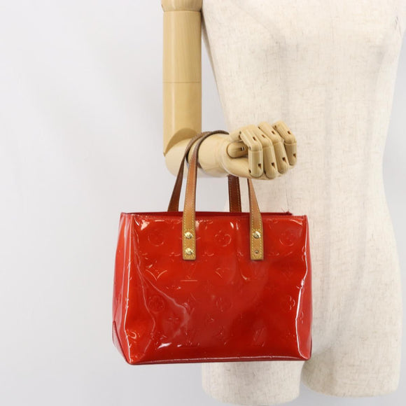 LOUIS VUITTON Monogram Vernis Reade PM Hand Bag Red Rouge M91088 LV Auth ep12416