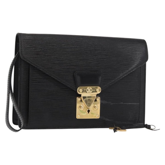 LOUIS VUITTON Epi Serie Dragonne Clutch Bag Black Noir M52612 LV Auth ep12420