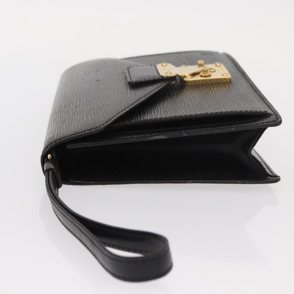 LOUIS VUITTON Epi Serie Dragonne Clutch Bag Black Noir M52612 LV Auth ep12420