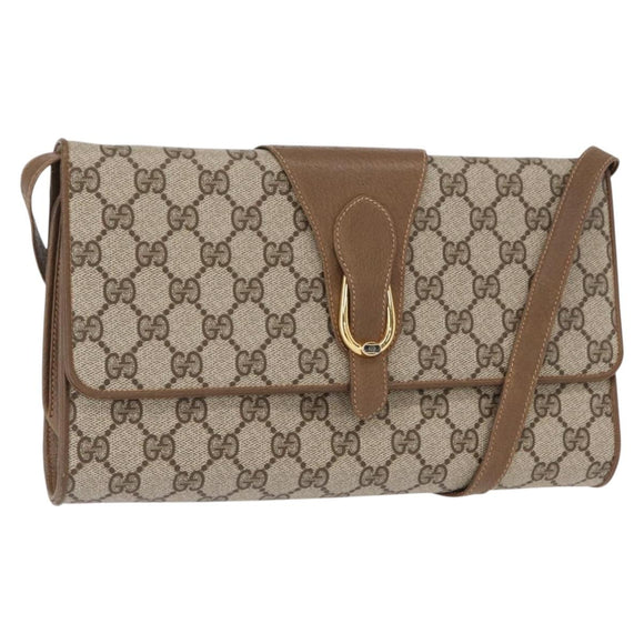 GUCCI GG Supreme Shoulder Bag PVC Beige Gold 904 02 050 Auth ep12421
