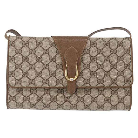 GUCCI GG Supreme Shoulder Bag PVC Beige Gold 904 02 050 Auth ep12421