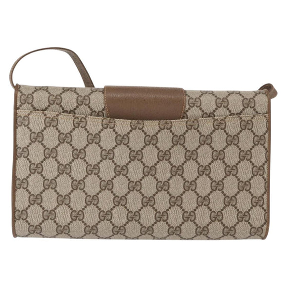 GUCCI GG Supreme Shoulder Bag PVC Beige Gold 904 02 050 Auth ep12421