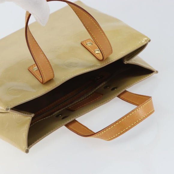 LOUIS VUITTON Monogram Vernis Reade PM Hand Bag Beige M91334 LV Auth ep12426