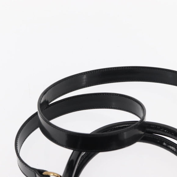 GUCCI Hand Bag Enamel 2way Black Gold 000 1669 0503 Auth ep12427