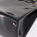 GUCCI Hand Bag Enamel 2way Black Gold 000 1669 0503 Auth ep12427-16