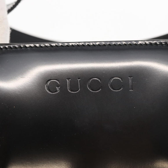 GUCCI Hand Bag Enamel 2way Black Gold 000 1669 0503 Auth ep12427