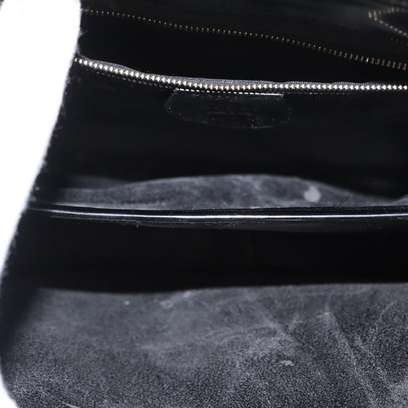 GUCCI Hand Bag Enamel 2way Black Gold 000 1669 0503 Auth ep12427