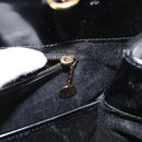 GUCCI Hand Bag Enamel 2way Black Gold 000 1669 0503 Auth ep12427-23