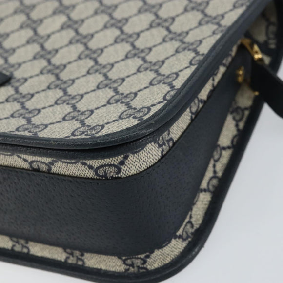 GUCCI GG Supreme Shoulder Bag PVC Navy Gold 001 116 0847 Auth ep12430