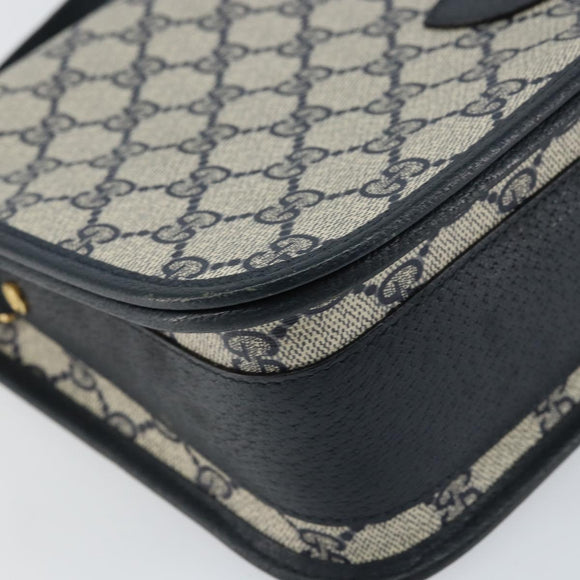 GUCCI GG Supreme Shoulder Bag PVC Navy Gold 001 116 0847 Auth ep12430