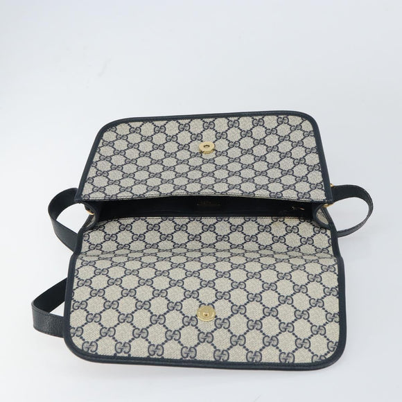 GUCCI GG Supreme Shoulder Bag PVC Navy Gold 001 116 0847 Auth ep12430