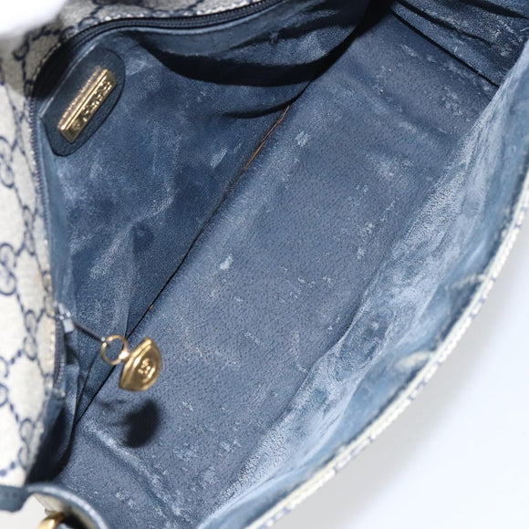 GUCCI GG Supreme Shoulder Bag PVC Navy Gold 001 116 0847 Auth ep12430