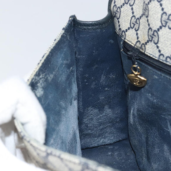 GUCCI GG Supreme Shoulder Bag PVC Navy Gold 001 116 0847 Auth ep12430