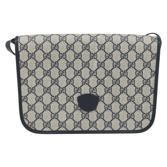 GUCCI GG Supreme Shoulder Bag PVC Navy Gold 001 116 0847 Auth ep12430