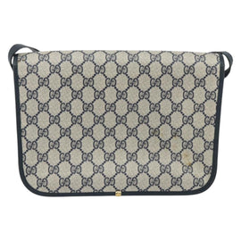 GUCCI GG Supreme Shoulder Bag PVC Navy Gold 001 116 0847 Auth ep12430 - 0