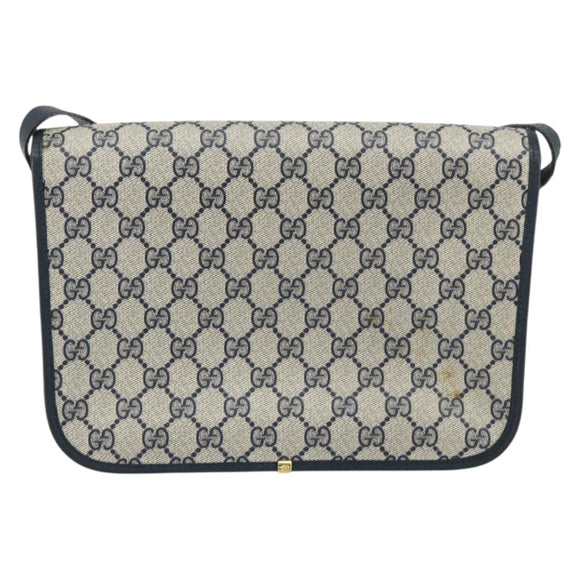 GUCCI GG Supreme Shoulder Bag PVC Navy Gold 001 116 0847 Auth ep12430