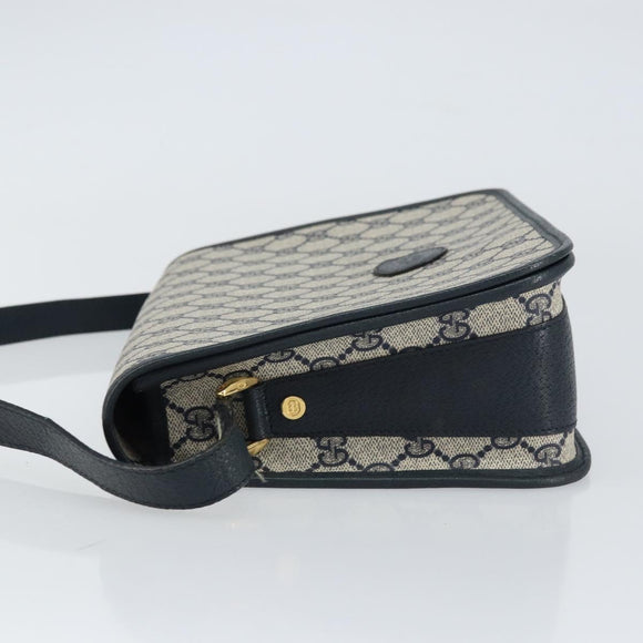 GUCCI GG Supreme Shoulder Bag PVC Navy Gold 001 116 0847 Auth ep12430