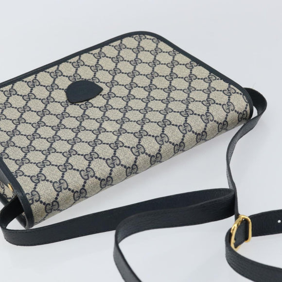 GUCCI GG Supreme Shoulder Bag PVC Navy Gold 001 116 0847 Auth ep12430