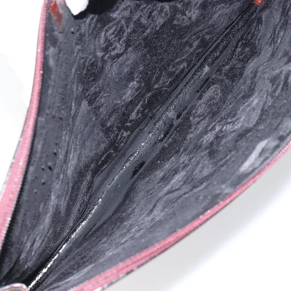 GUCCI Clutch Bag Enamel Brown Auth ep12432