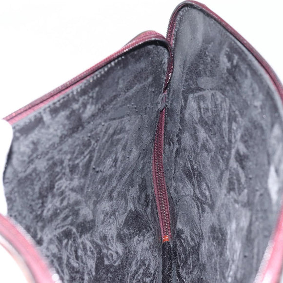 GUCCI Clutch Bag Enamel Brown Auth ep12432