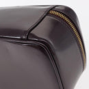 GUCCI Vanity Hand Bag Enamel Purple Gold 032 1956 0151 Auth ep12433-9