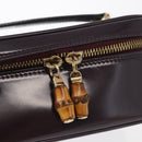 GUCCI Vanity Hand Bag Enamel Purple Gold 032 1956 0151 Auth ep12433-18