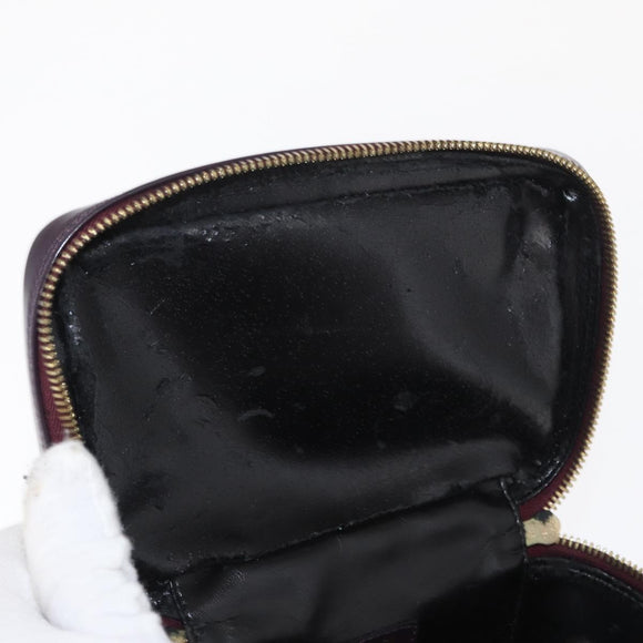 GUCCI Vanity Hand Bag Enamel Purple Gold 032 1956 0151 Auth ep12433