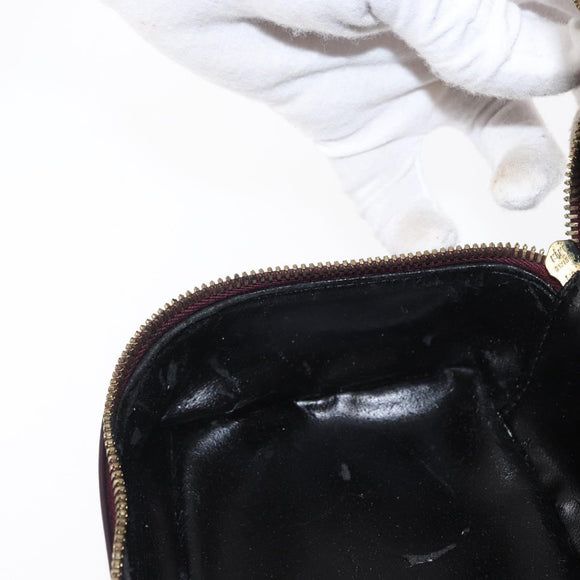 GUCCI Vanity Hand Bag Enamel Purple Gold 032 1956 0151 Auth ep12433