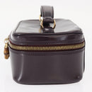 GUCCI Vanity Hand Bag Enamel Purple Gold 032 1956 0151 Auth ep12433-3